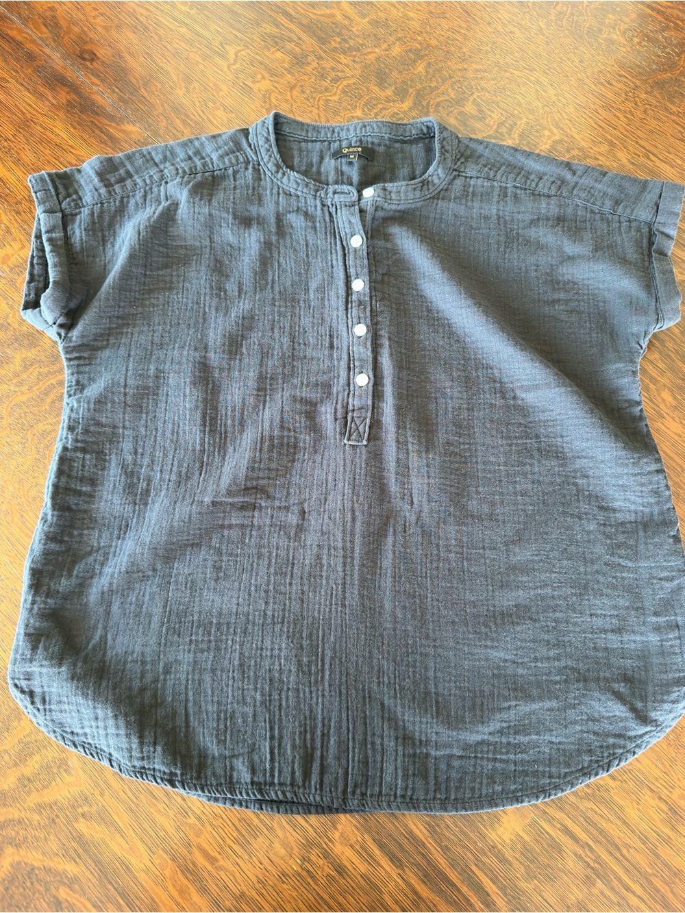 Quince Organic Cotton Gauze Roll Sleeve Shirt